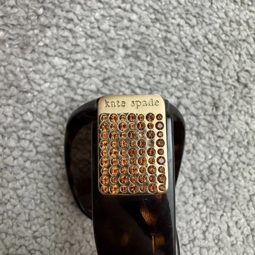 Kate Spade Sunglasses Rhinestone Crystal Hinge Womens Tortoise Shell Made Italy